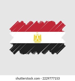Ilustración del vector del pincel de la bandera de Egipto