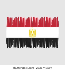 Ilustración del vector del pincel de la bandera de Egipto