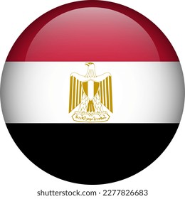 Egypt flag button. Emblem of Egypt. Vector flag, symbol. Colors and proportion correctly.