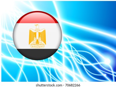 Fondo de luz abstracta de botón de bandera de Egipto Ilustración original