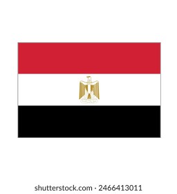 Egypt Flag Button rectangle on isolated white for Middle East or North Africa push button concepts.	
