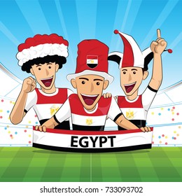 egypt Flag. Cheer football support Vector illustration.