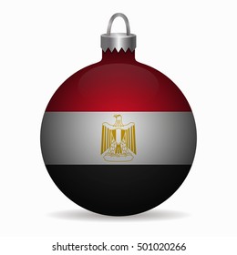 egypt flag christmas ball vector