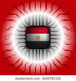 Insignia de microchip de Tablero de la bandera de Egipto - Diseño de tecnología y nación