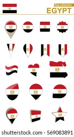 Egypt Flag Collection. Big set for design. Vector Illustration.