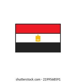 Bandera de Egipto, símbolo egipcio de la República Árabe, icono vector. Bandera de Egipto y símbolo oficial de la independencia y el país egipcio