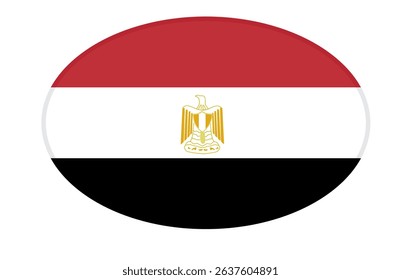 Egypt flag ellipse shaped. vector	