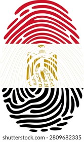 Egypt Flag Fingerprint Identity Vector Egyptian DNA Heritage Graphic