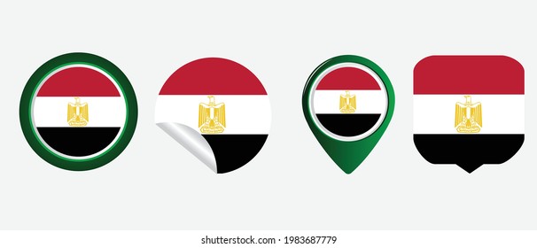 Egypt flag. flat icon symbol vector illustration
