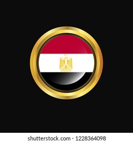Egypt flag Golden button