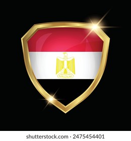 Egypt Flag Golden Shield Logo