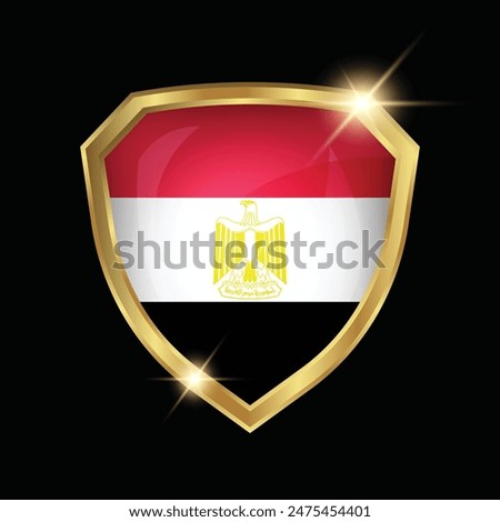 Egypt Flag Golden Shield Logo