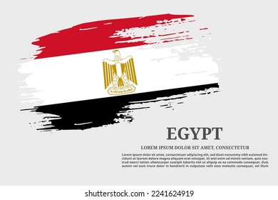 Egypt flag grunge brush and text poster, vector