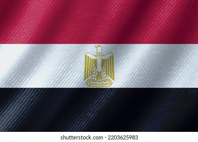 Bandera egipcia con textura gruesa.