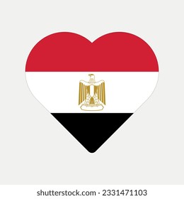 Egypt flag heart country graphic element Illustration template design
