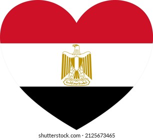 Bandera de Egipto en forma de corazón aislada en el png o fondo transparente, Símbolos de Egipto, plantilla para pancarta, tarjeta, publicidad, promoción y afiche de país que coincida con negocios, vector