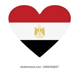 Bandera de Egipto en forma de corazón. Vector