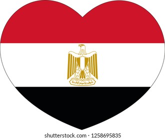 Egypt flag, Heart vector, sticker, eps10
