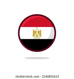 Icono de la bandera de Egipto. Estilo plano de la bandera egipcia aislado en un fondo blanco - vector de stock.