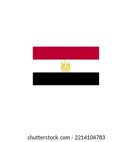 Diseño de estilo plano con icono de bandera egipcia. Ilustración vectorial de la bandera egipcia. aislado de fondo blanco.