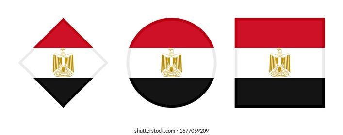 egypt flag icon set, isolated on white background