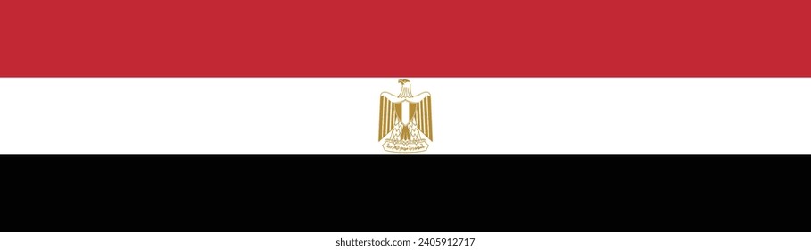Egypt flag. Flag icon. Standard color. A long banner. Computer illustration. Digital illustration. Vector illustration. svg