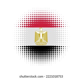 Egypt flag icon.Round dotted flag of Egypt.Vector.