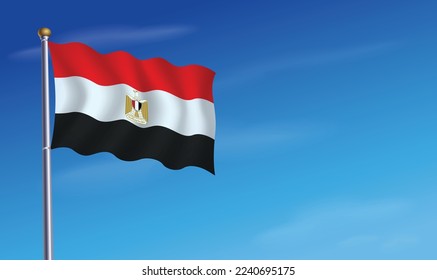 EGYPT Flag for Independence Day Background  Vector Illustration