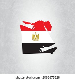 egypt flag independence day map logo template vector icon design illustration
