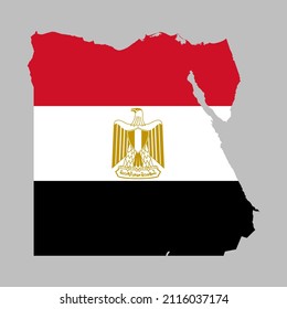 Egypt flag inside the Egyptian map borders vector illustration 