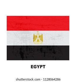 Egypt flag isolated on white background. Arab Republic of Egypt national symbol. Flat design collection.