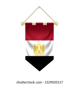 The Egypt flag isolated on the white background.