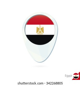 Egypt flag location map pin icon on white background. Vector Illustration.