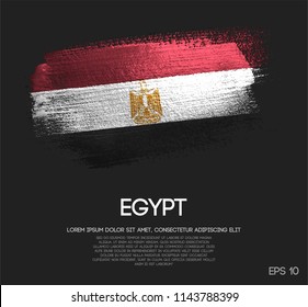 Egypt Flag Made of Glitter Sparkle Brush Paint Vector