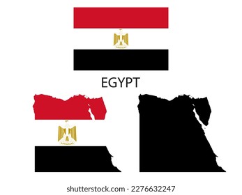 egypt flag and map illustration vector 