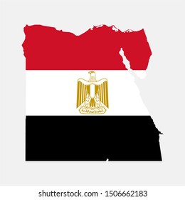 Egypt Flag Map Vector Illustration Isolated on Grey Background