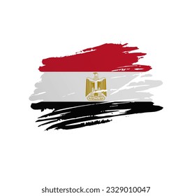 Egypt flag - nation vector country flag trextured in grunge scratchy brush stroke.