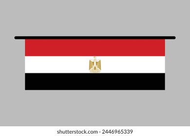 Ägyptische Flagge, Die Flagge Ägyptens, Die Nationalflagge Ägyptens, Die Vektorillustration der Arabischen Republik Ägypten, Das Symbol des Patriotismus und der Freiheit, Ägyptisches Zeichen, Afrika
