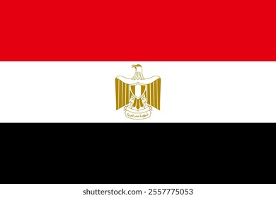 Egypt flag, official colors and proportion correctly. National Egyptian flag. Vector illustration