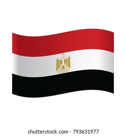 Egypt Flag, Egypt flag. Official colors and proportion correctly. High detailed vector illustration. 3d and isometry. EPS10.