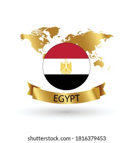 Egypt Flag .official national flags of the world series. circular design . Vector