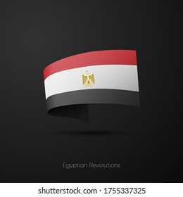 Egypt Flag on black for Egyptian Revolutions