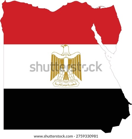 Egypt Flag on Egypt Map African Country