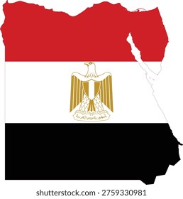 Egypt Flag on Egypt Map Asian Country
