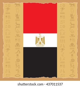 egypt flag on symbolic Ancient Egypt background