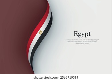 Egypt flag on Waving ribbon. Template for independence day