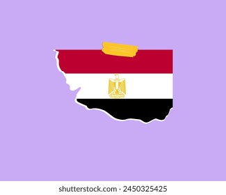 Egypt flag paper texture, single-piece element, vector design, Egypt flag taped on wall, decoration or celebration idea