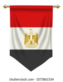 Egypt flag or pennant isolated on white