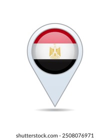 Egipto - pin de bandera para el mapa. Ilustración vectorial.