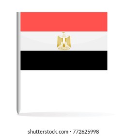 Egypt Flag Pin Vector Icon - Illustration